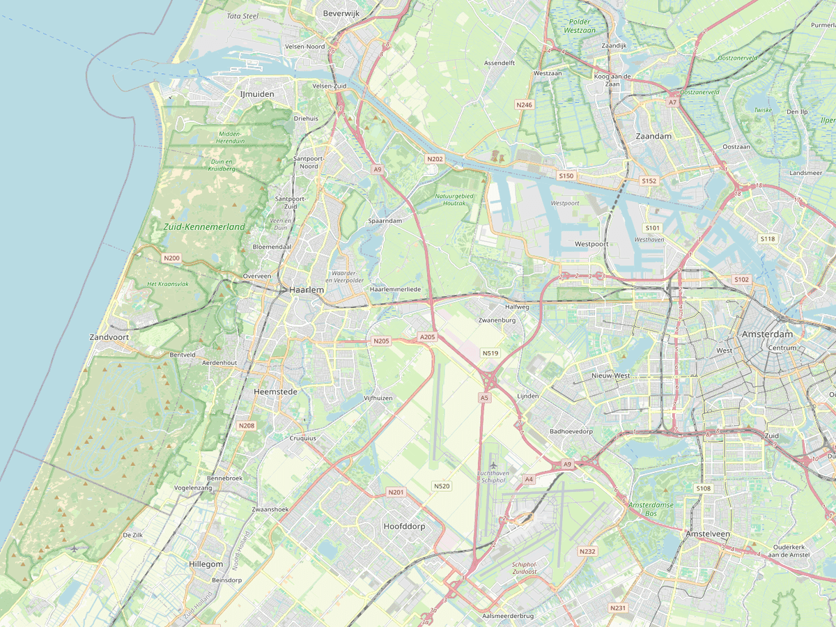 Kaart en rijgebied van Rijcoach in Zuid-Kennemerland